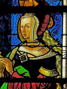Raam met Sint Maria Magdalena door French School